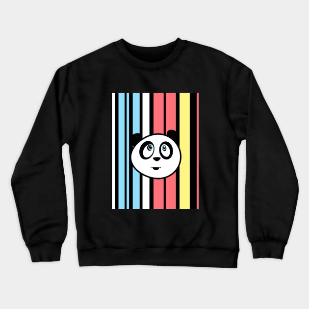 Panda Retro Crewneck Sweatshirt by adamzworld